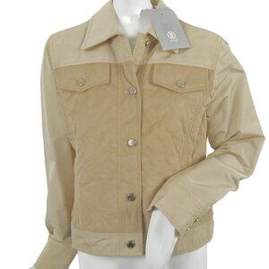 NEW $1245 Bogner Jacket! Tan With Ultrasuede Trim Windbreaker Style Mesh Lined